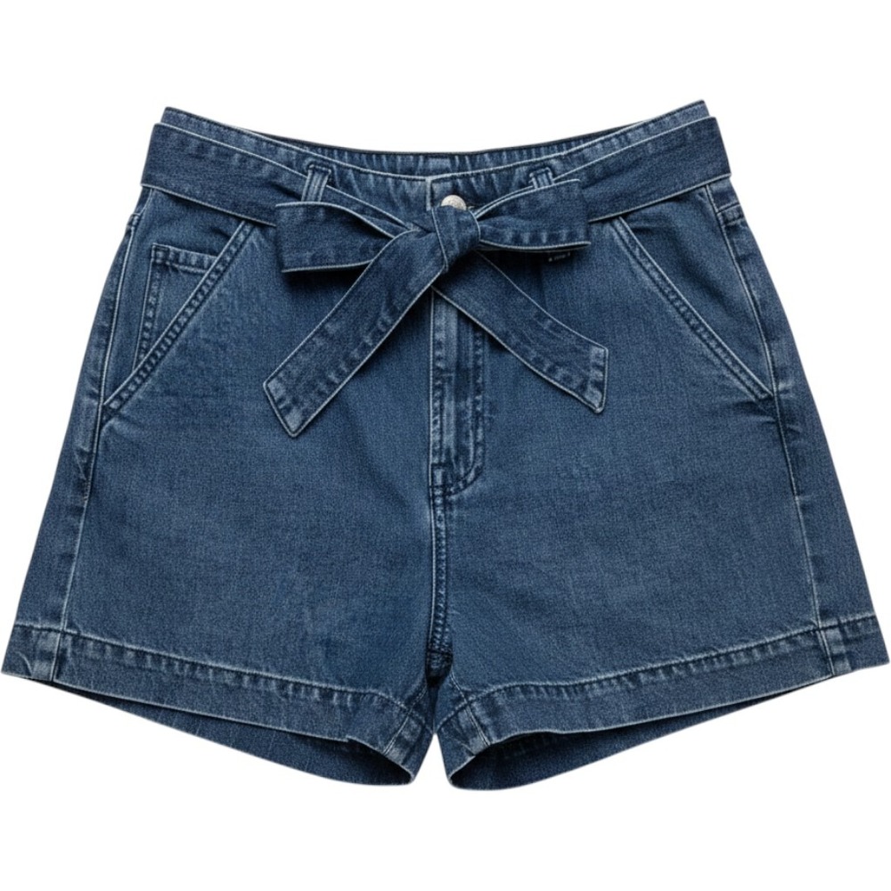 Gap Denim Womens High Rise Paperbag Tie Waist Shorts Blue Size 2/26 3.5 Inseam